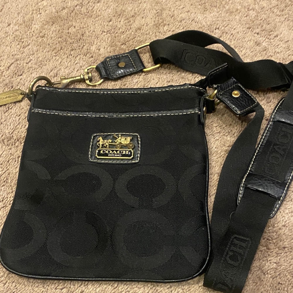 Coach Black and Gold Crossbody Bag